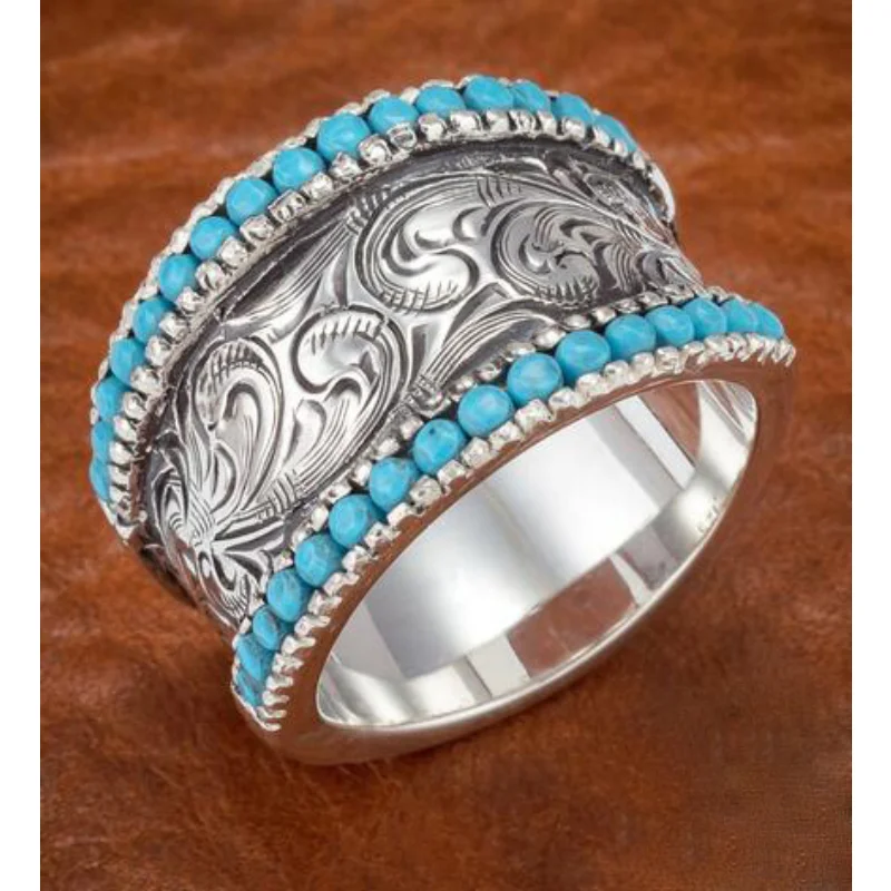 

Hot selling Xiangyun Carved Vintage Ring Vintage European and American Party Engagement Girl Handicrafts