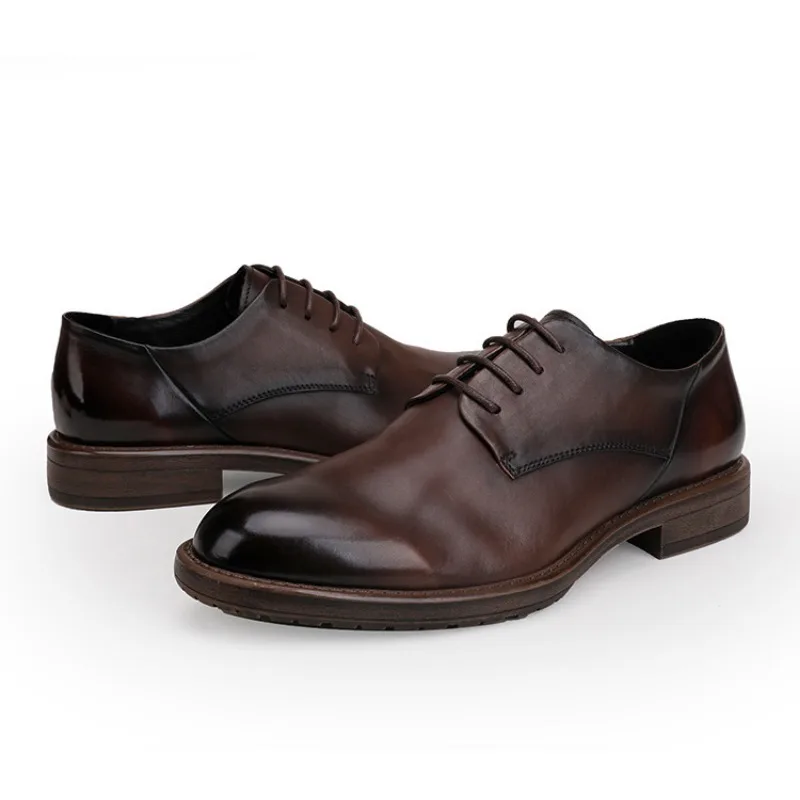 

Italian Men's Dress Shoes Luxury Genuine Leather Fashion Autumn Quality Elegant Black Wedding Casual Business Shoes Man