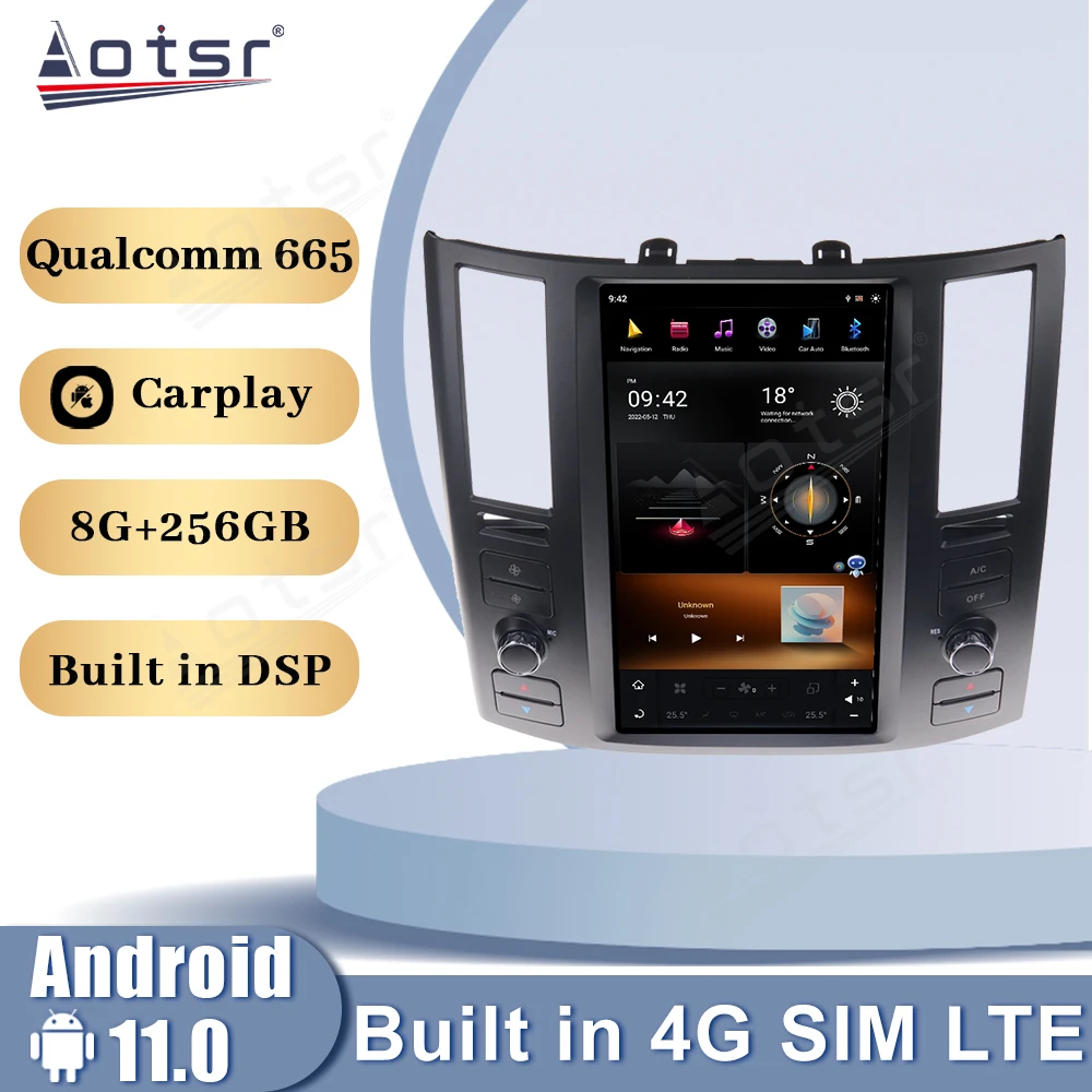 

Qualcomm Snapdragon 665 Android 11 Tesla Car Radio For Infiniti FX35 FX45 2004 2005 2006 2007 2008 Carplay GPS Stereo Head Unit