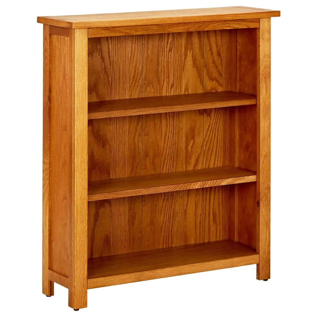 

3-Tier Bookcase 27.6"x8.9"x32.3" Solid Oak Wood Office Furniture