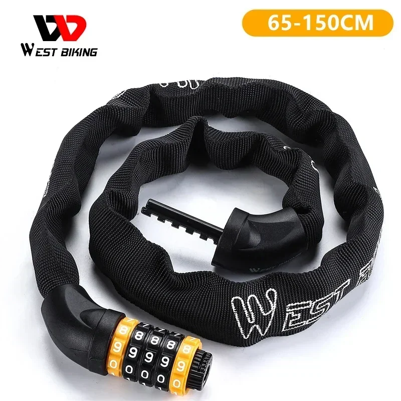 WEST BIKING 65-150 см многоразмерный велосипедный замок 5-значный код комбинация