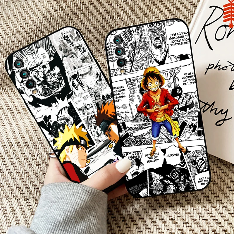 

One Piece Dragon Ball Naruto For Redmi 9T Phone Case For Xiaomi Redmi 9T Carcasa Liquid Silicon Funda Black Back Coque