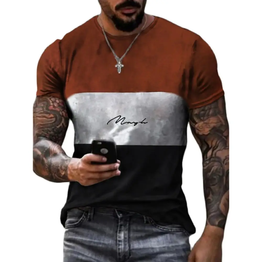 

Мужская футболка с коротким рукавом, круглым вырезом и 3D-принтом