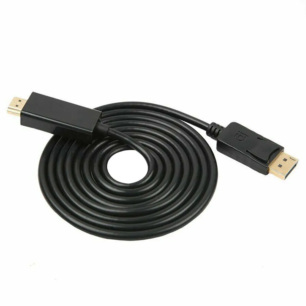 

1.8 Meters 6FT Super Long Display Port DisplayPort DP To HDMI-compatible Cable Cord Wire Ad Ter Gold Plated Black