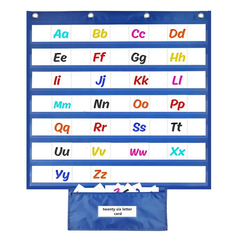 

Daily Schedule Pocket Chart Blue Pocket Chart For Classroom Or Home Use Homeschool Teaching Supplies Educational Schedule Charts