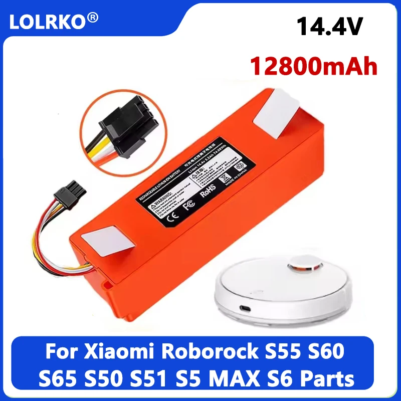 Фото Сменная батарея 14.4В 12800мАч для пылесосов Roborock S50 S5 S6 S7 Pure/MAX/MaxV/MaxV Ultra/Q5 Q7 Pro/MAX №2