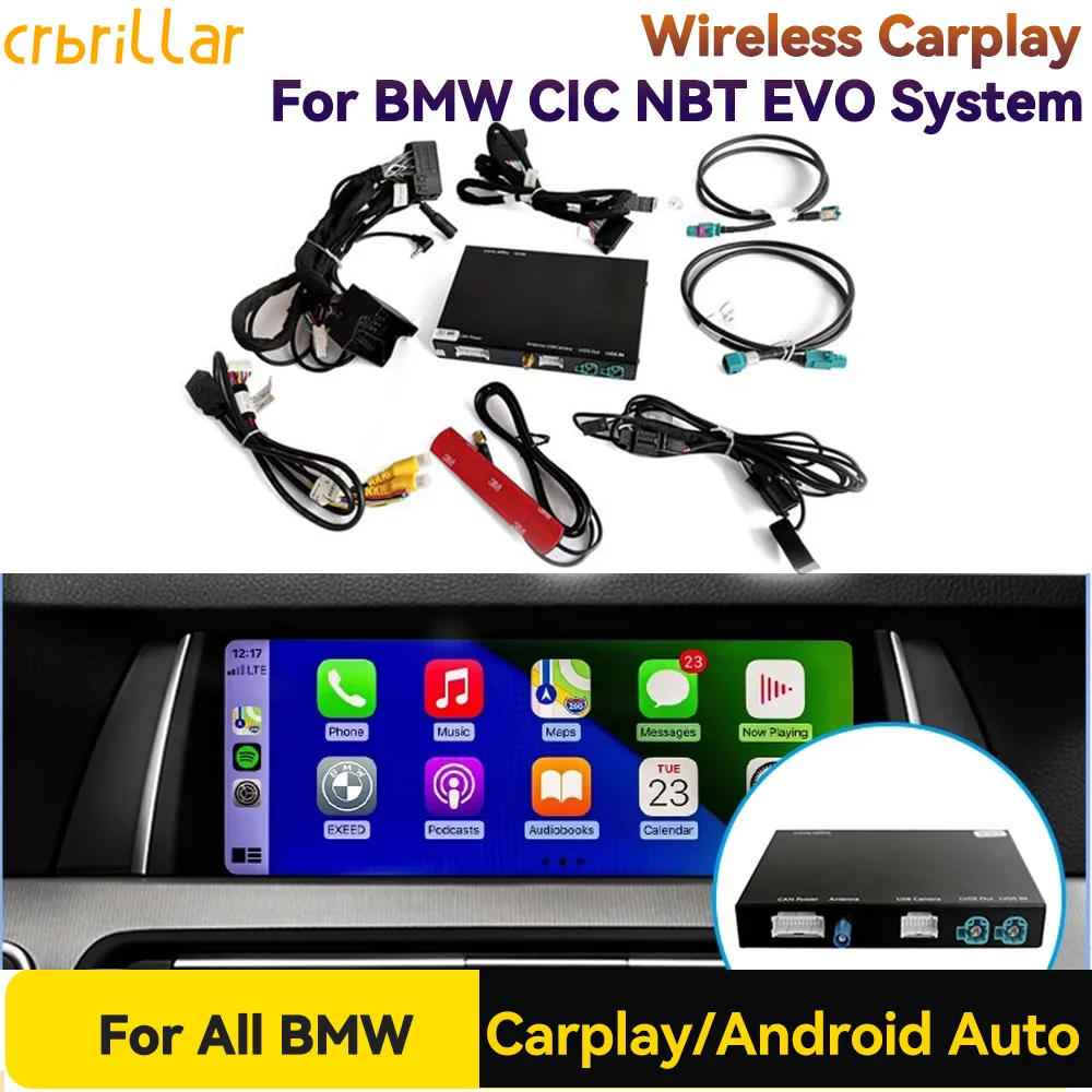 

Wireless Apple CarPlay Android Auto Decoder Box for BMW E60 E70 E71 E84 F01 F02 F10 F11 F20 F25 F26 F30 F31 CIC NBT EVO System