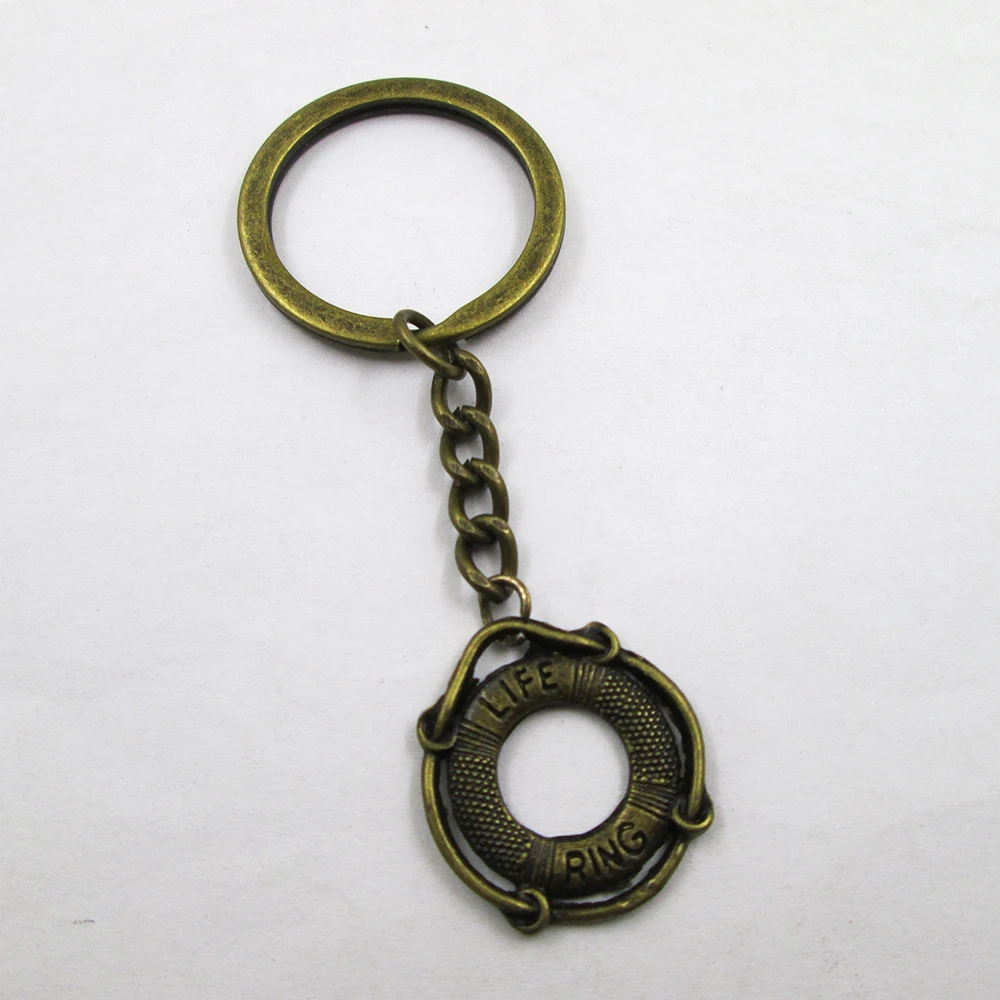 3 шт./лот античное бронзовое спасательное кольцо 22x24 м очаровательный брелок с лучшей оборкой, подарок на день рождения, брелок с подвеской