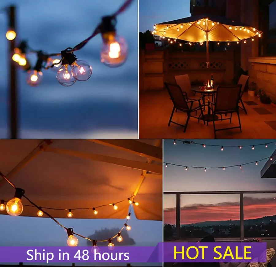 

Уличная Водонепроницаемая гирлянда G40, 30/50 в, в, в