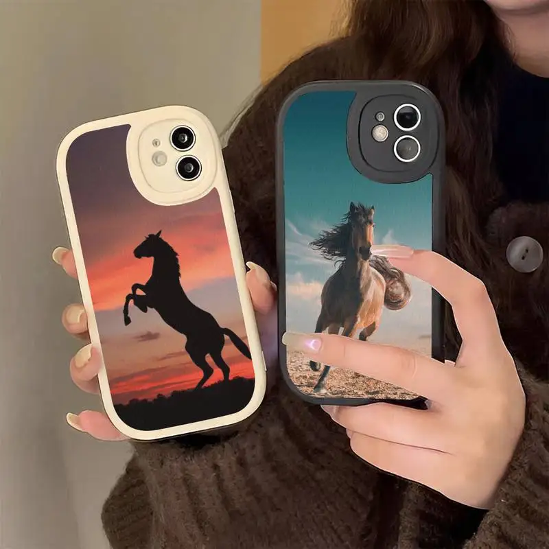 

Horse Animal Phone Case Hard Leather Phone Case for iPhone 13 12 Mini 11 14 Pro Max Xs X Xr 7 8 Plus 6 6s Se 2022 silicone Cover