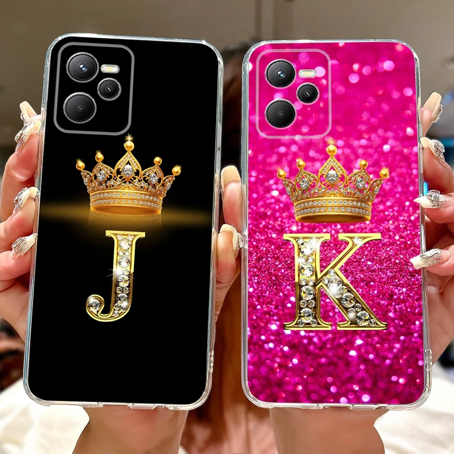 Фото Чехол для Realme C35 RMX3511, чехол с милыми буквами в виде короны, 6,6 дюйма, прозрачный силиконовый чехол для телефона Realme C35 RealmeC35, мягкий чехол-бампер №1