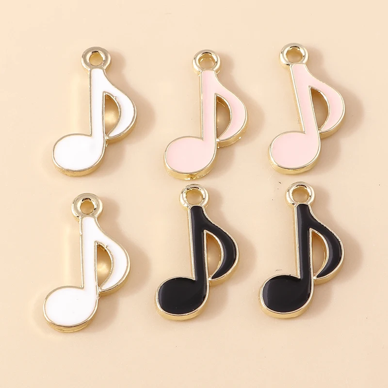 

10pcs Enamel Musical Note Charms for Jewelry Making Accessories DIY Earrings Bracelets Necklaces Pendant Handmade Findings