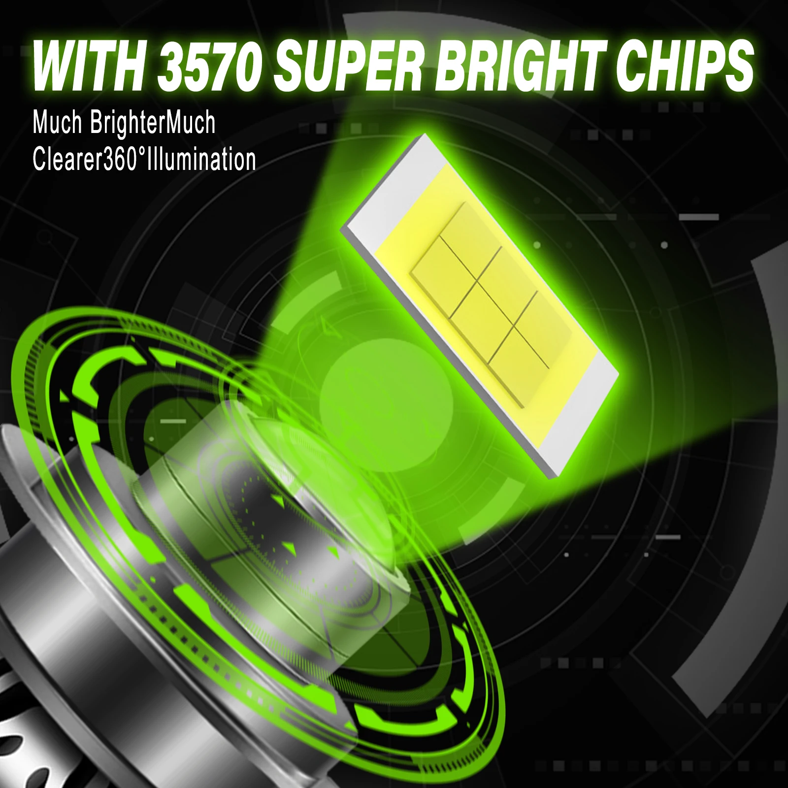 2 шт. Автомобильные светодиодные лампы H7 H11 H8 H9 9005 HB3 9006 HB4 CSP 8000K 6000K 3000K