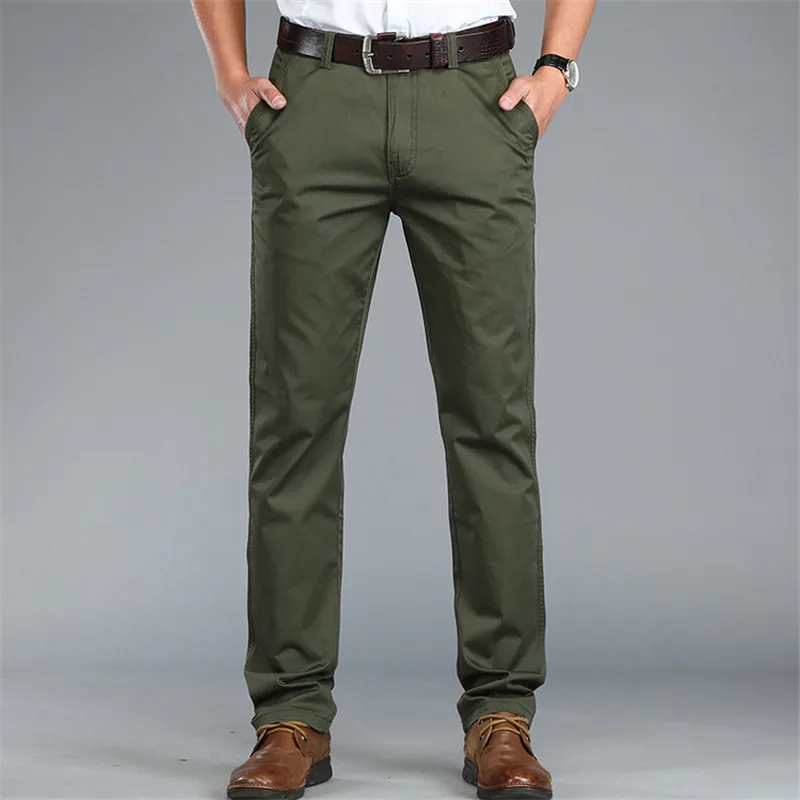

Spring Summer Cargo Pants Men Business Casual Cotton Breathable Trousers Men Straight Pants Pantalones Hombre Plus Size 29-44