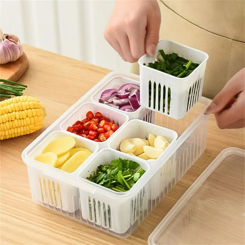 

Refrigerator Refrigerator Box Household Sealed Cans Multi-purpose Strong Sealing Kitchen Fresh-keeping Box Dividing Design