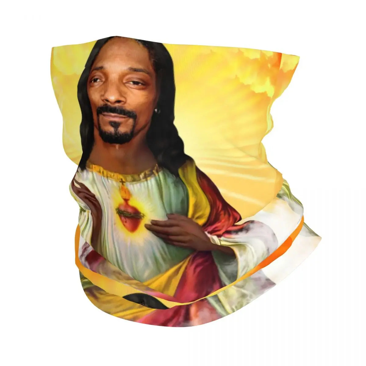 

Saint Jesus Snoop Dogg Music Rapper Bandana Neck Gaiter UV Protection Face Scarf Cover Men Women Headband Tube Balaclava