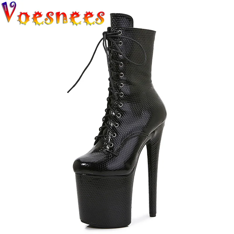 Женские короткие ботинки на заказ черные из искусственной кожи высоком каблуке с