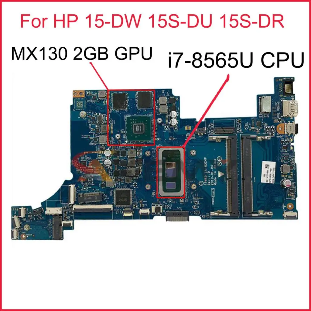 

FPW50 LA-H323P для HP 15-DW 15S-DU 15S-DR, материнская плата для ноутбука, m2, 130 2 Гб GPU 100%, протестирована