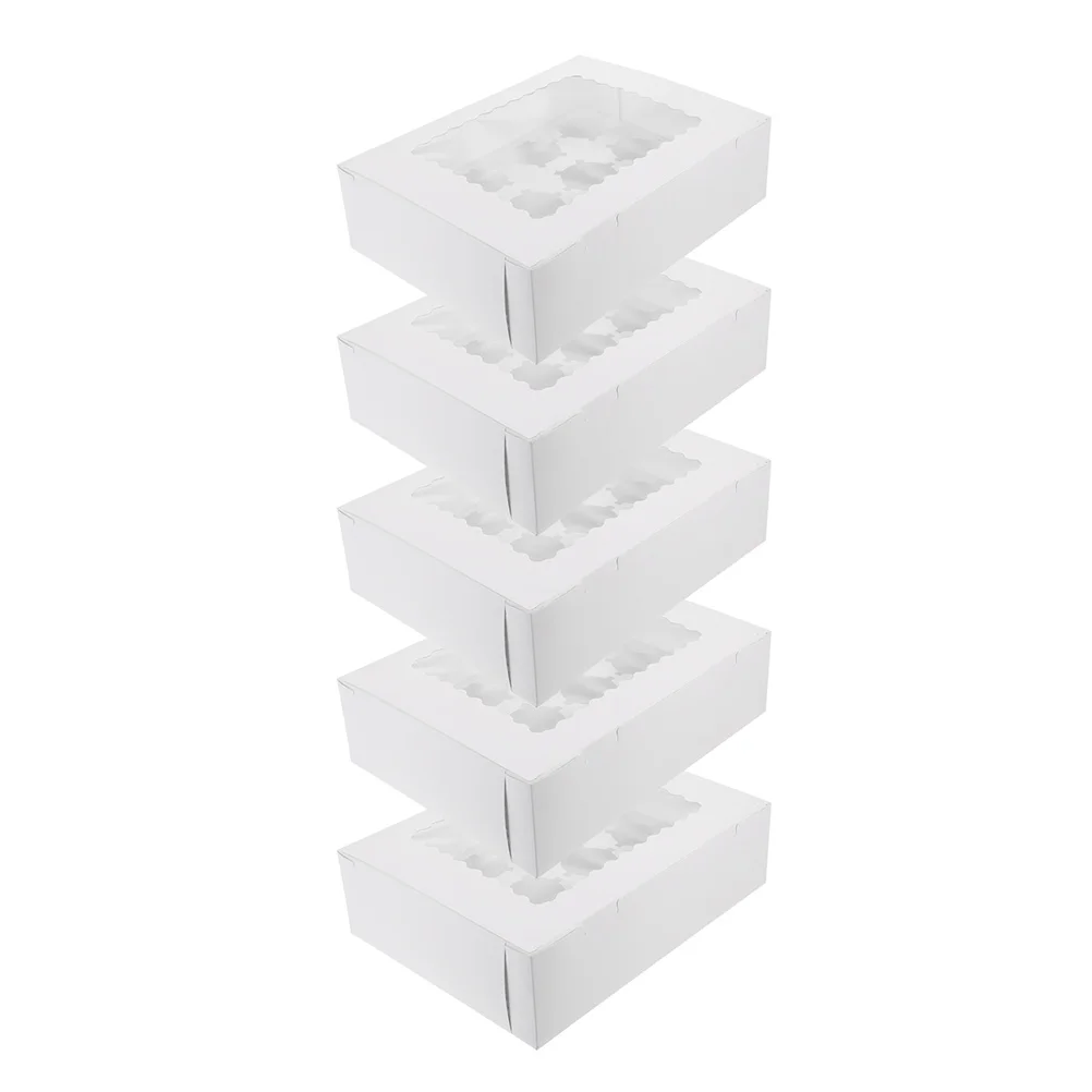 

5Pcs Boxes Visible Cupcake Carrier Convenient Cupcake Holders Cupcake Containers for Package Home Kitchen