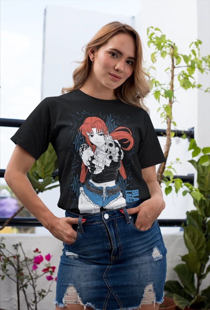 Женская футболка с рисунком манги аниме Подарочная все размеры Черная Лагуна Revy