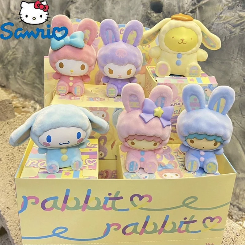 

Оригинальная шторка Sanrio из серии Кролик, флокирующая коричная/Куруми, трендовая игрушка, мини-фигурка, украшение для детской комнаты, подарки на день рождения