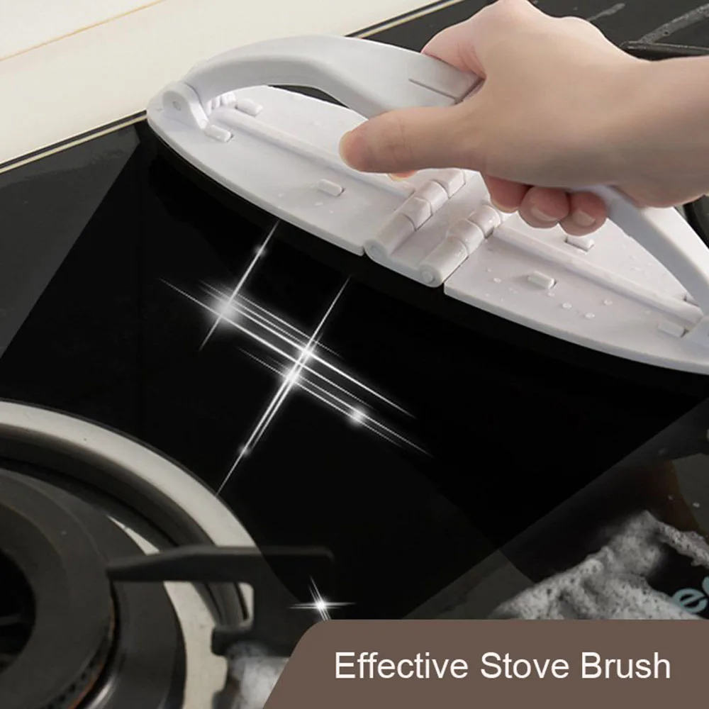 

Kitchen Foldable Sponge Stove Cleaning Brush with Handle Kitchen Cooktop Decontamination Brush Bathroom Tile Cleaner