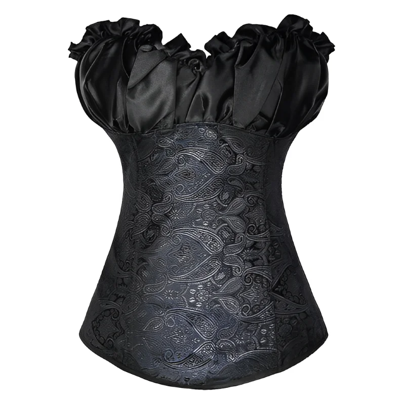 

Women Corset Wrapping Chest Bandeau Sleeveless Backless Body Shaping Crop Tops Waist Protection Nightclub Vintage Print Bustier