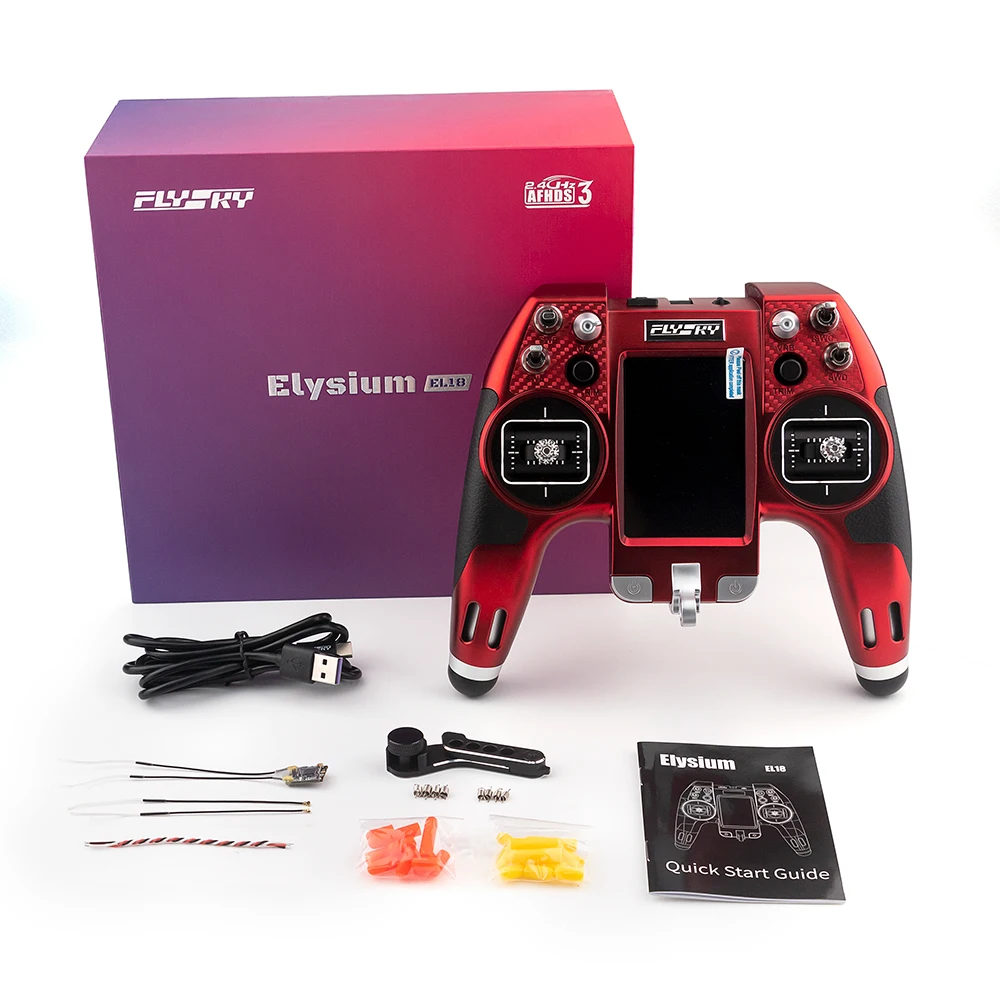 

Радиопередатчик FLYSKY EL18 2,4G AFHDS3 EdgeTX, 3,5 дюйма, сенсорный экран, CNC Hall Gimabl TMR приемник для радиоуправляемого самолета FPV дрона