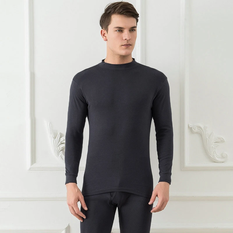 Men Thermal Underwear Set Cotton Long Johns Mens Autumn Winter Thermal Long Sleeve Tops+Pants 2Pcs/Set Keep Warm Thermo Clothing