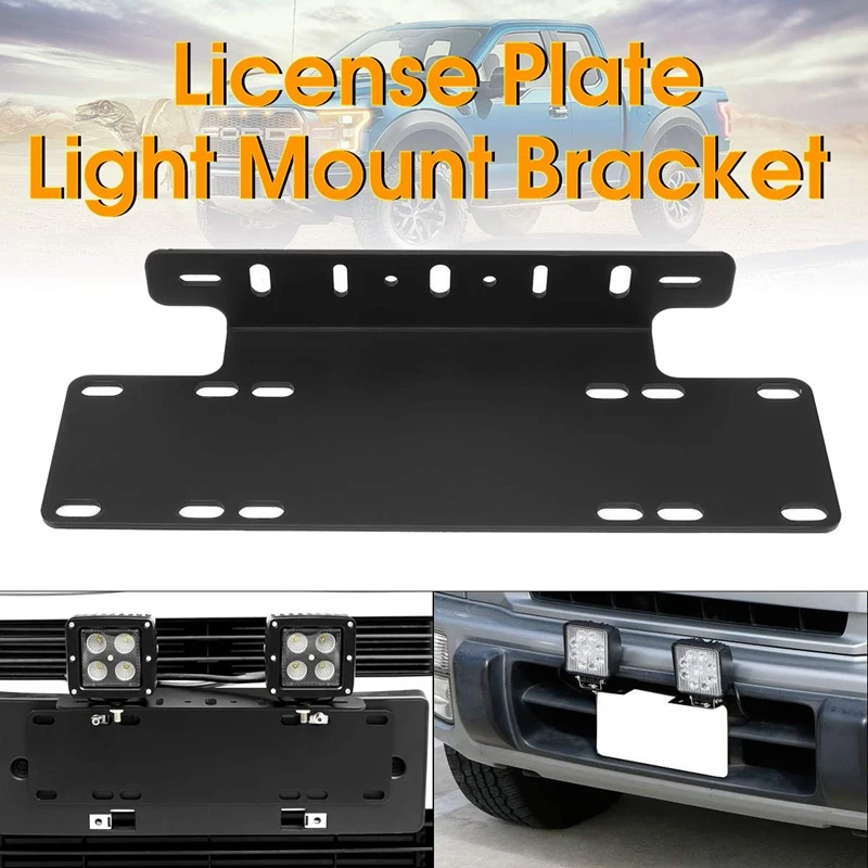 

1Pcs Front Bumper License Plate Mounting Bracket for Truck Off-Road SUV 4X4 4WD LED Lights License Plate Mount Bracket Holder fo