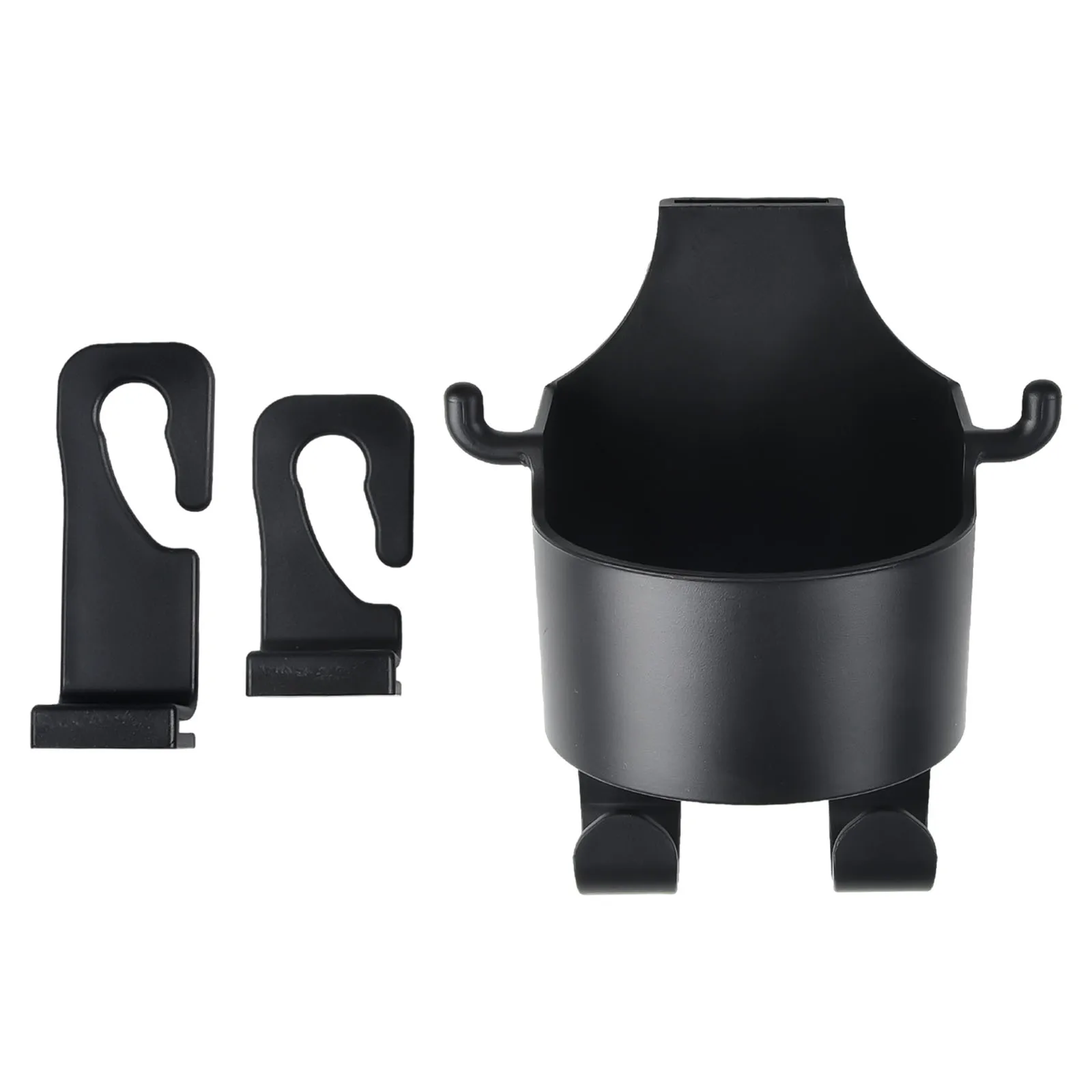 

Odor Free ABS Car Back Hanging Mount Adjustable Cup Holder with Top Hook Multifunctional Storage for Travel Essentials Black