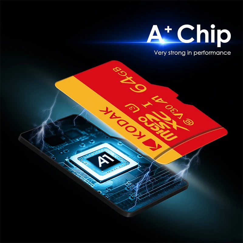 Фото Карта памяти KODAK Micro SD U3 V30 128 ГБ 256 ГБ 64 ГБ TF Card 4K, высокоскоростная, до 100 МБ/с, для телефона, камеры, дрона №4