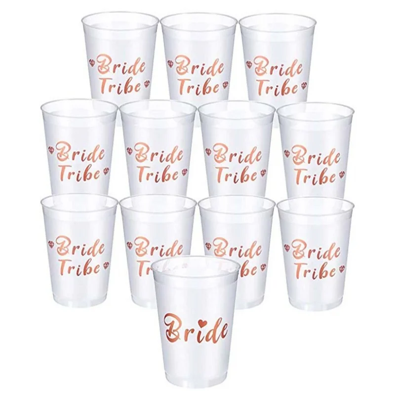 

Team Bride Cups Bridal Shower Party Plastic Cups Rose Gold Team Bride Drinking Cups Bachelorette Hen Wedding Party Decor Supply