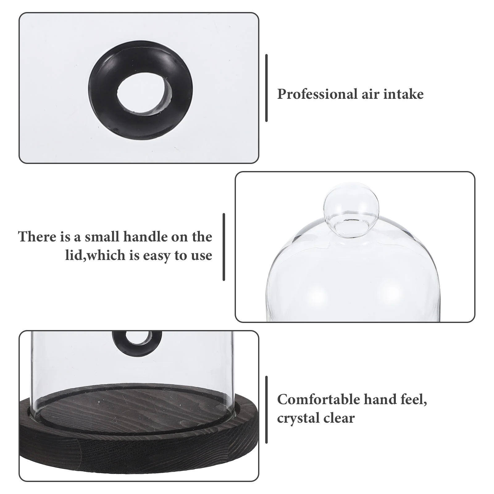 Стеклянная вытяжка крышка для торта поднос еды сетка курения деревянная дыма в