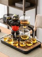 lion shape glass magnetic teaware set influencer lazy teapot office semi automatic drinkware teahouse drinking utensil