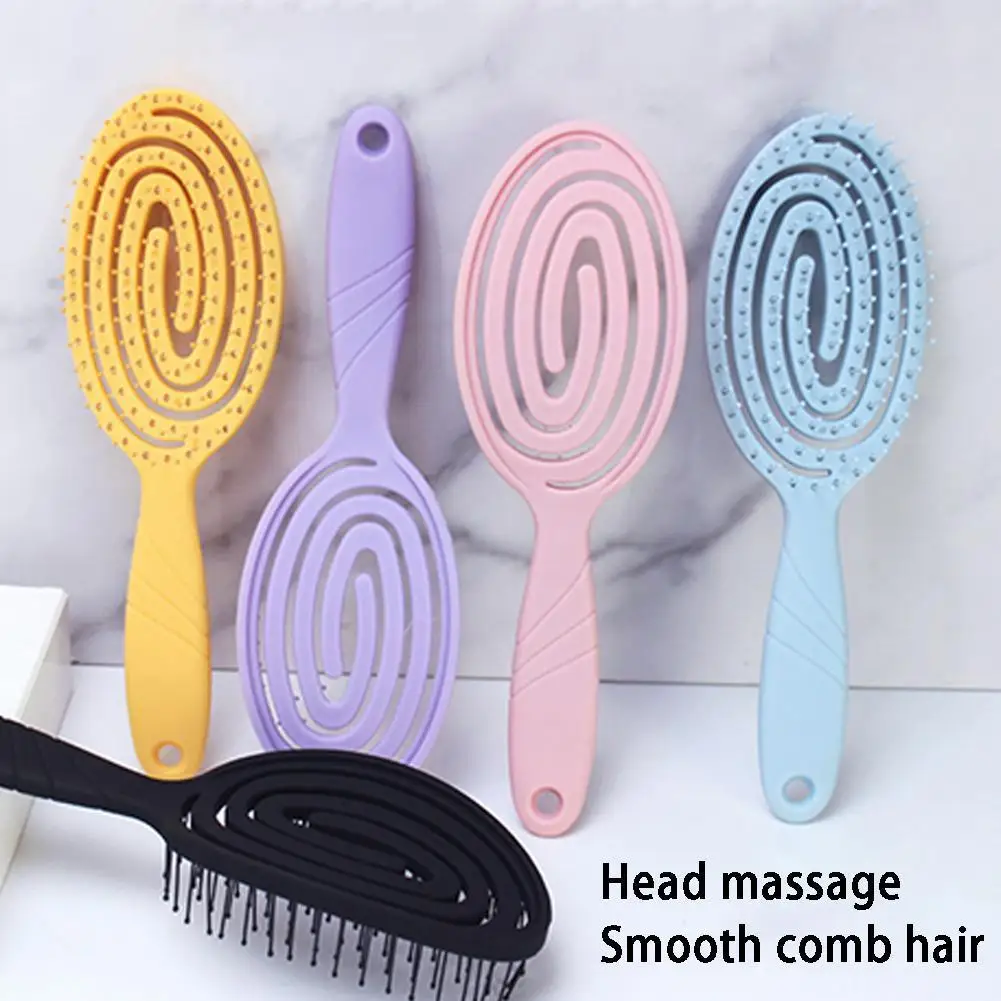 

Relaxing Elastic Massage Comb Portable Hollow Hair Color Massage Tools Combs Scalp Solid Brush Hair Salon Styling Brush Cir H2T9