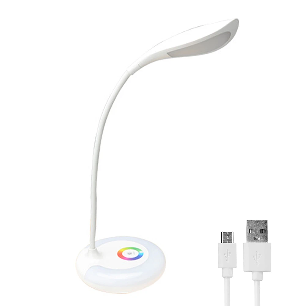 

Desk Lamp For Kids Flexible Gooseneck Brightness Adjustment Home Office Atmosphere Gift RGB LED White Touch Control Night Light