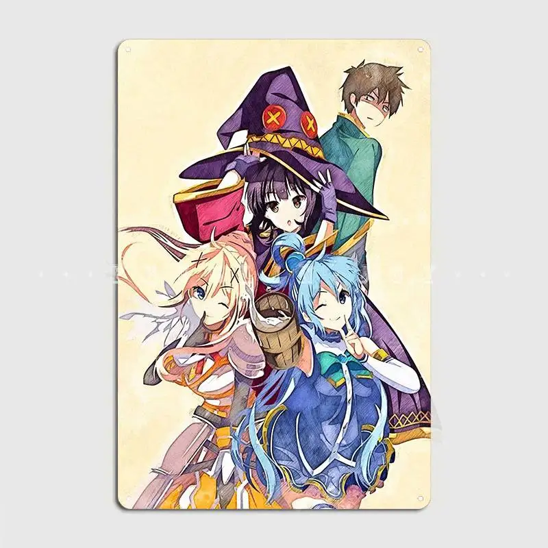 

Konosuba металлический знак для кинотеатра, кухня, картина под заказ, Декор, жестяной знак, постер