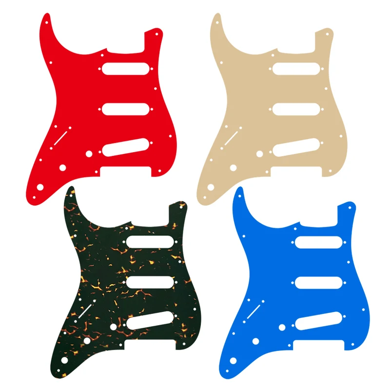 

Pleroo Custom Guitar Parts - For Left Handed 62 Year 11 Screw Hole Standard St SSS Guitar Pickguard Scratch Plate Many Colors