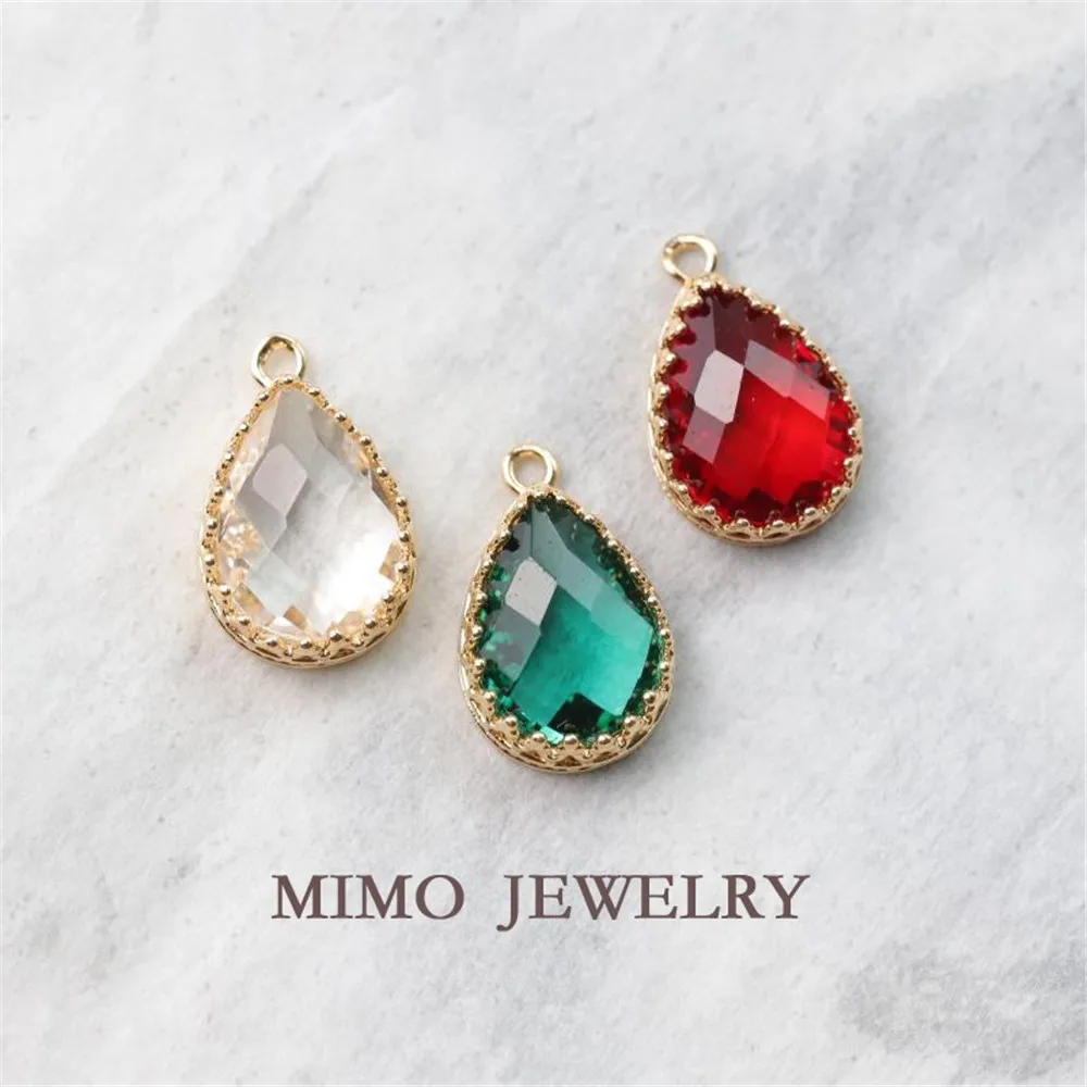 

Color protection gold plated cut surface water drop hollow lace retro wind bag edge pendant DIY handmade accessories