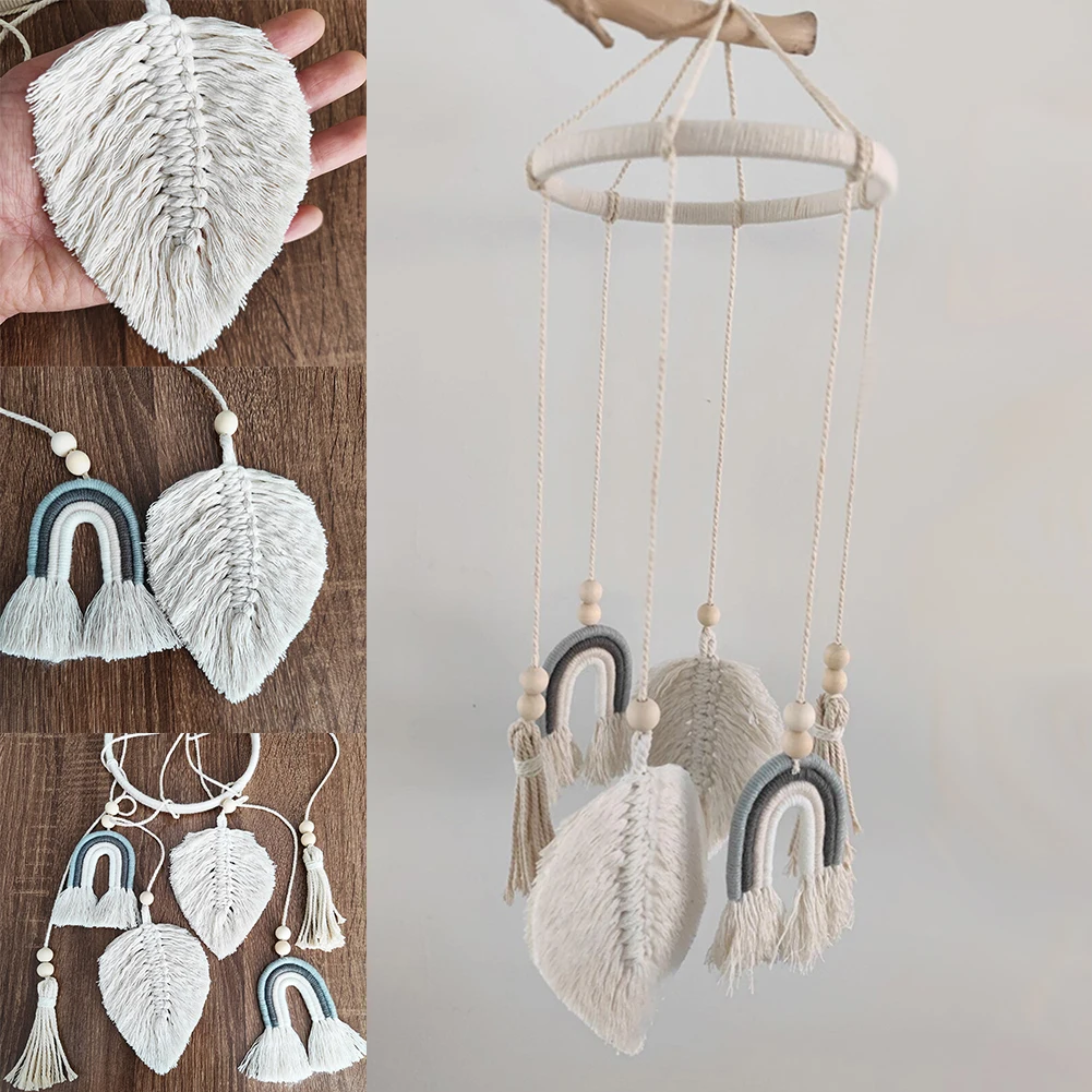 

New Macrame Hand Woven Wind Chimes Art Wall Hanging Bohemian Tapestry Home Background Living Room Decor Ornament