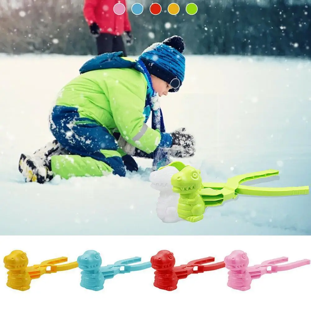

Dinosaur Shaped Snowball Maker Clip Children Outdoor Plastic Winter Sand Mold Tool For Snowball Fight Outdoor Sports Toy G7e5