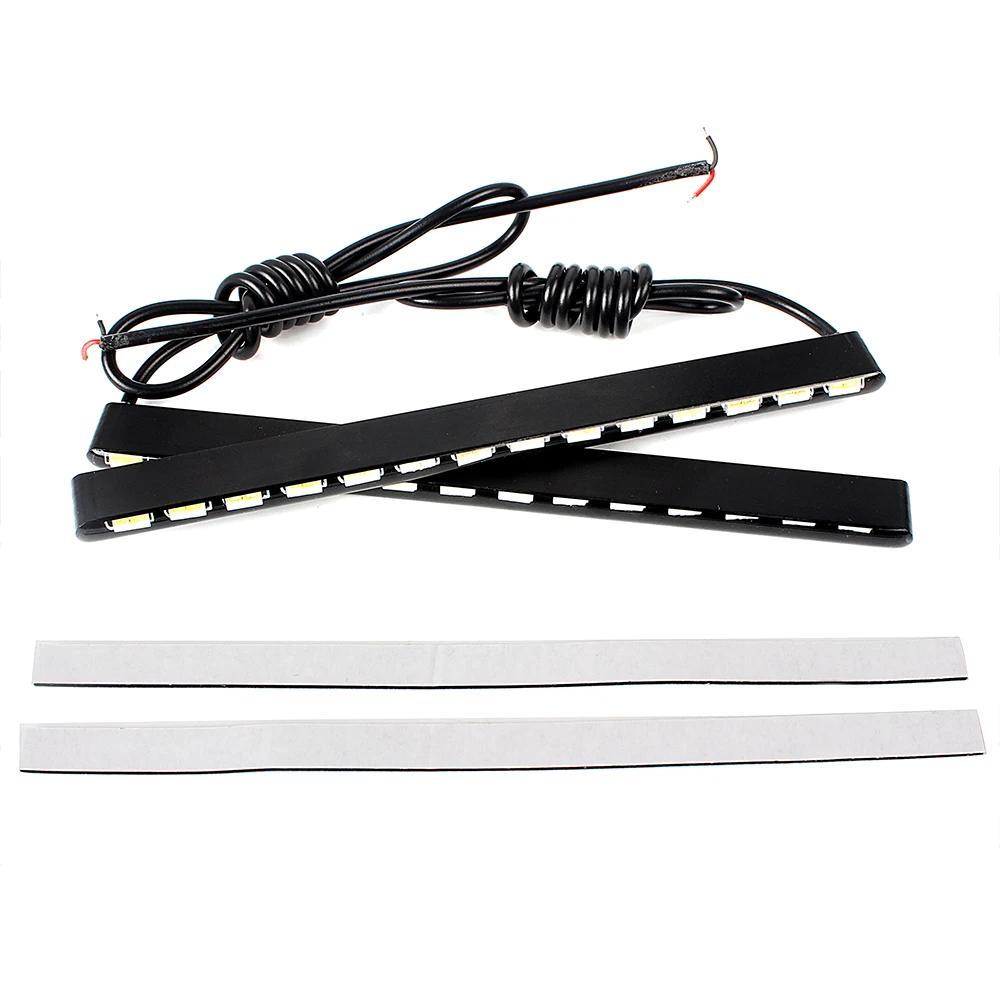 

2pcs Waterproof Car DRL Daylight SMD Led Strip Daytime Running Light 14 LEDs 7030 Super Bright Car Styling Light Source