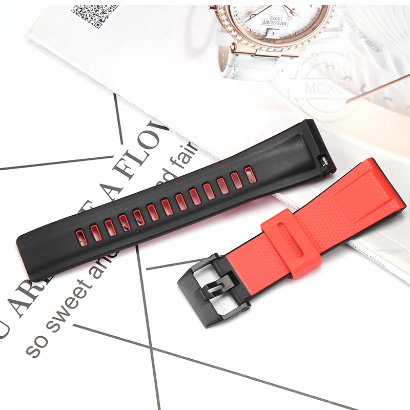 24mm Resin Strap For Casio PROTREK GA2000 PRG-600 PRW-6600 PRG-650 Men's Sports Waterproof Rubber Band Watch Accessories