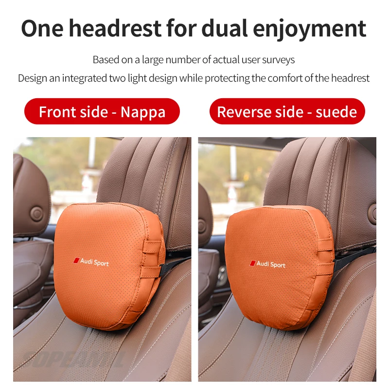 Audi Sport S3 S4 S5 S6 Q3 Q5 Q7 RS3 RS4 A3 A4 A5 A6 A7 Кожаный подголовник TT Автомобильный Поясная