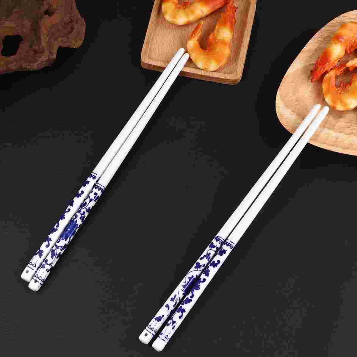 

10 пар, сине-белые фарфоровые палочки для еды