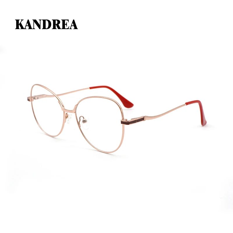 

Круглые классические очки KANDREA из сплава, овальная оправа, женская модная брендовая дизайнерская оправа, компьютерные оптические очки для б...