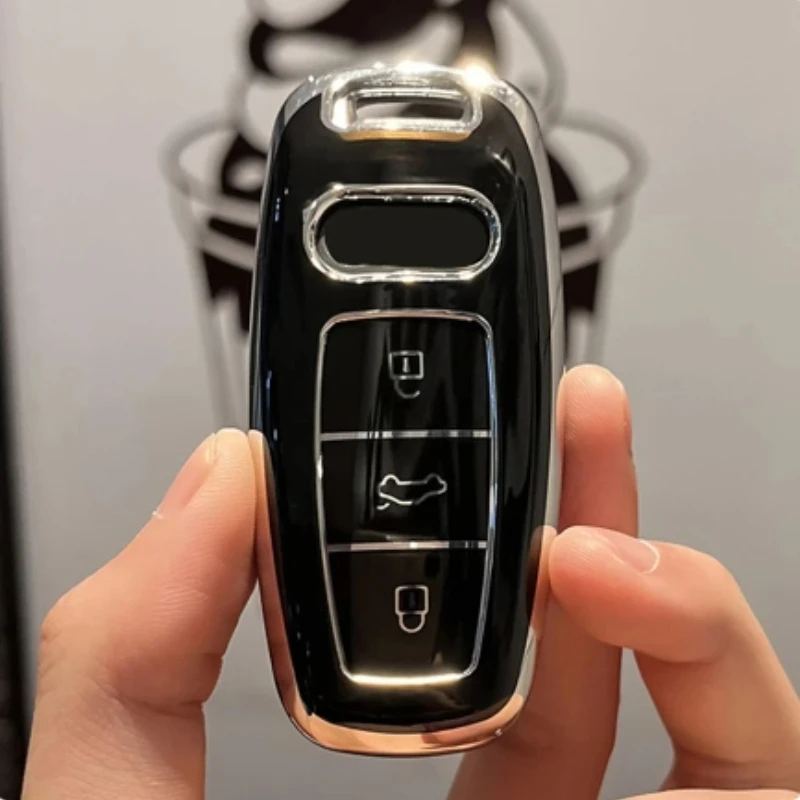 

Чехол-брелок из ТПУ с 3 кнопками для Audi A6 A6L A7 A8 A8L A3 E-tron 55 Q7 Q8 C8 2019 2020 2021 Shell Fob