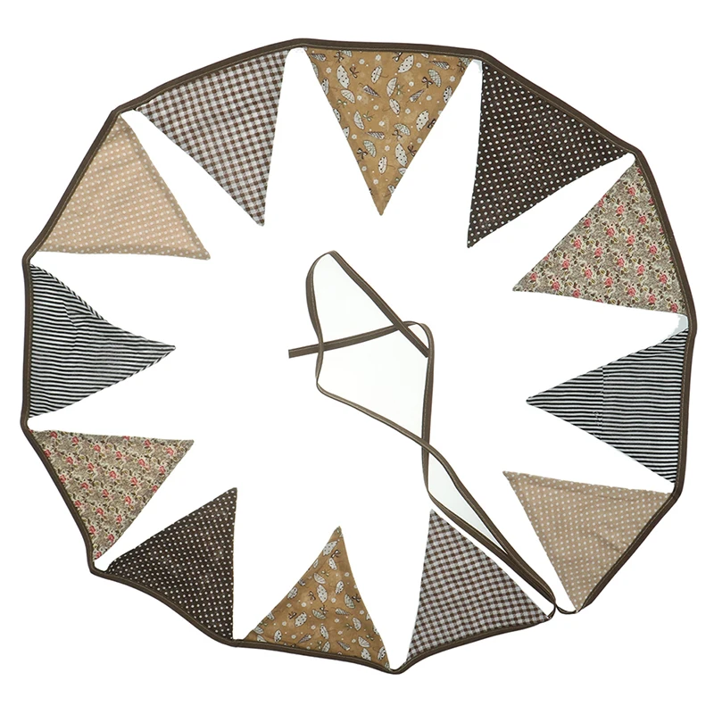 

12 Flags VintageFabric Pennant Wedding Pennant Bunting Banner Garlands 3.2m