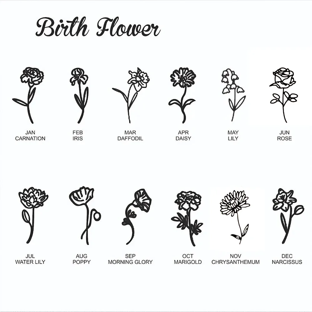 Custom Name Flower Necklace with Birthstone Pendant Necklace for Women Personalized Stainless Steel Jewelry Choker Birthday Gift